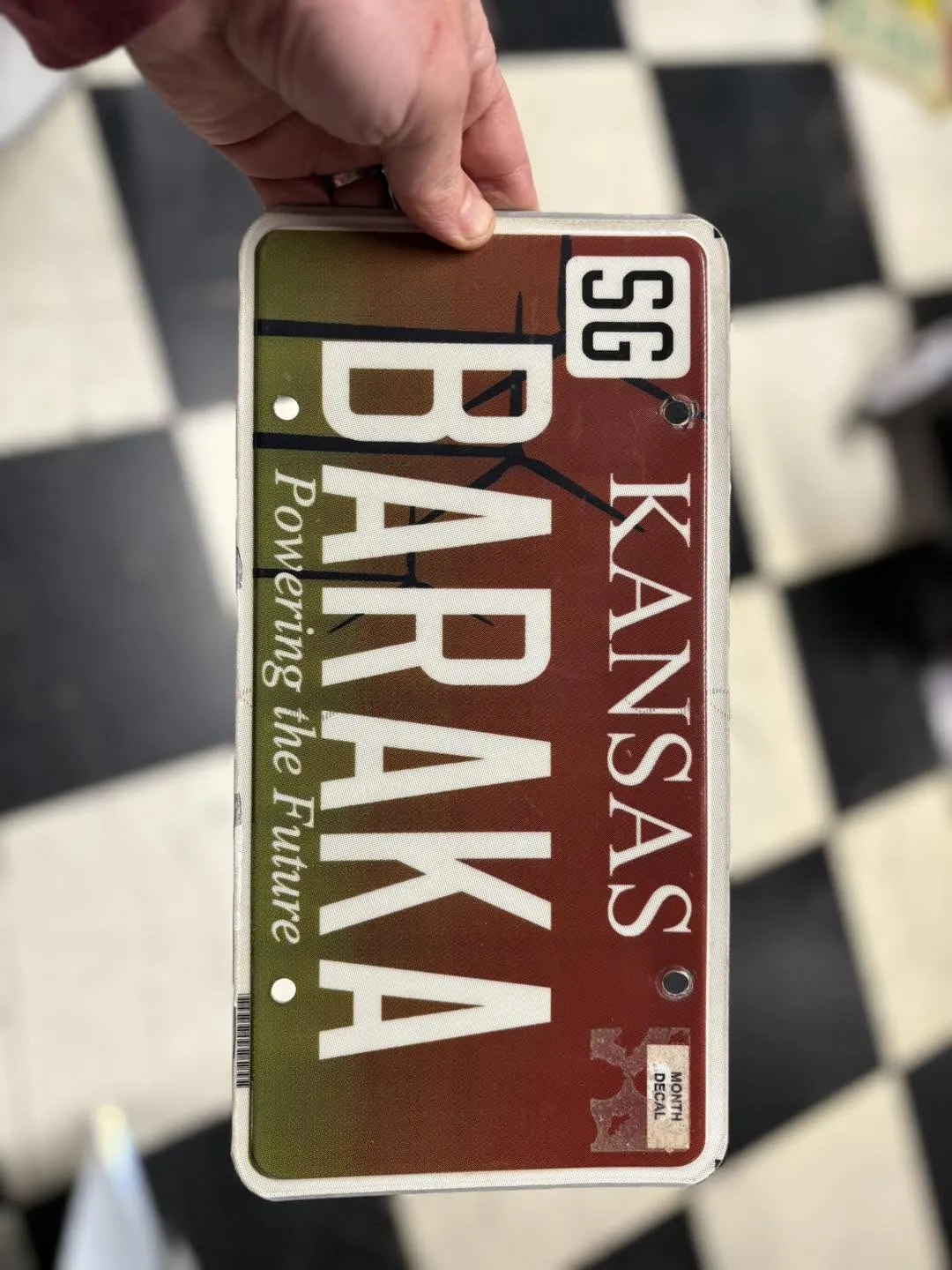 Plaque d'immatriculation Kansas « BARAKA » – 